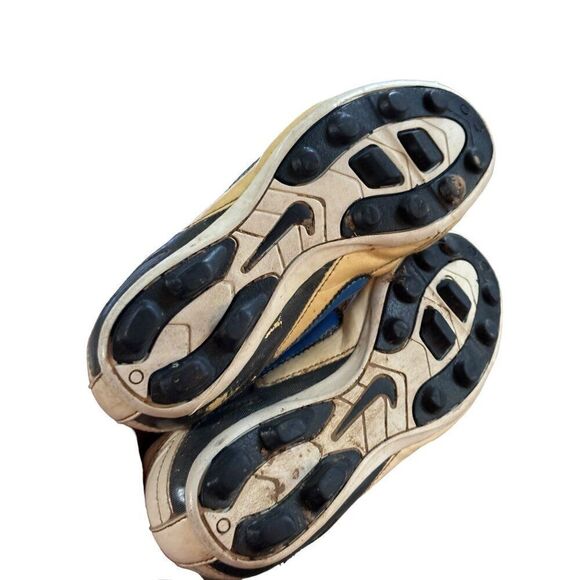 Vintage Nike Leather Soccer Cleats Sz 2.5M - Cream & Blue - Picture 5 of 6